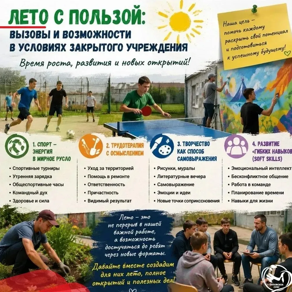 Лето с пользой: вызовы и возможности в условиях закрытого учреждения
