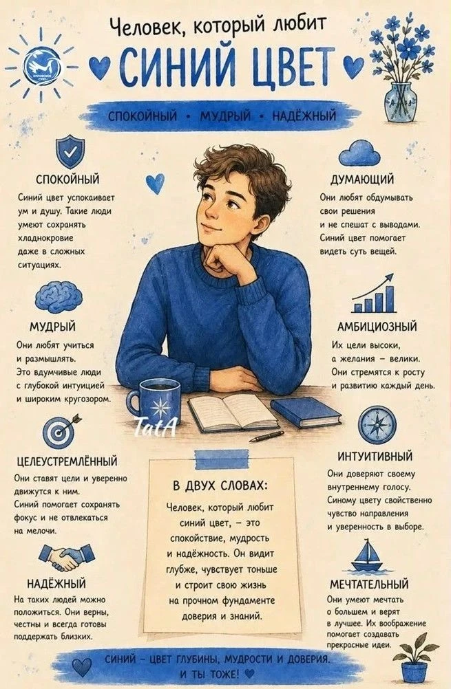 Продолжаем знакомство: как цвет влияет на наше настроение. Сегодня — синий